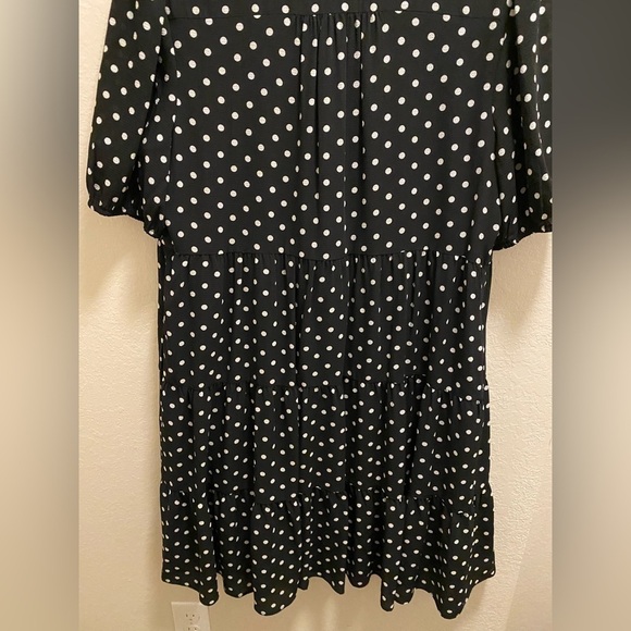 Eliza J Polka Dot Tiered Short Sleeve Mini Dress Size 14 - Picture 9 of 12